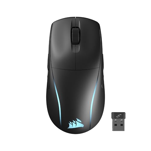 Corsair M75 Wireless RGB Souris de Jeu FPS Légère – 26 000 DPI – Boutons Latéraux Interchangeables – Compatible iCUE – PC – Noir