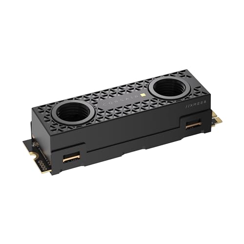 Corsair MP700 Pro Hydro X Series 4 to M.2 PCIe Gen5 x4 NVMe 2.0 SSD - M.2 2280 - Jusqu'à 12 400 Mo s en Lecture Séquentielle - TLC NAND Haute Densité - Water Block Préinstallé - Noir