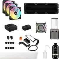 CORSAIR Hydro X Series iCUE Link XH405i Kit de Watercooling Personnalisé – Waterblock pour Processeur XC7 Elite – Pompe Réservoir D5 XD5 Elite – 3 Ventilateurs RGB QX120 – Gris Furtif