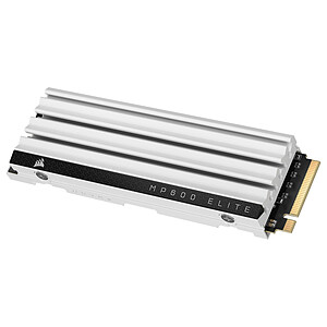 Corsair Corsair MP600 ELITE 2 To SSD PCIe Gen4 x4 NVMe M 2 pour PS5 avec dissipateur thermique White
