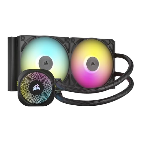 CORSAIR iCUE Link Titan 280 RX RGB Refroidisseur Liquide pour CPU – 280mm AIO – 2X RX140 Ventilateurs RGB Inclus – Convient à Intel LGA 1851 1700, AMD AM5 AM4 – Hub du Système iCUE Link Inclus – Noir