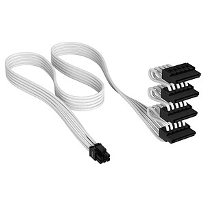 Corsair Premium Cable d alimentation SATA 4 connecteurs type 5 Gen 5 White