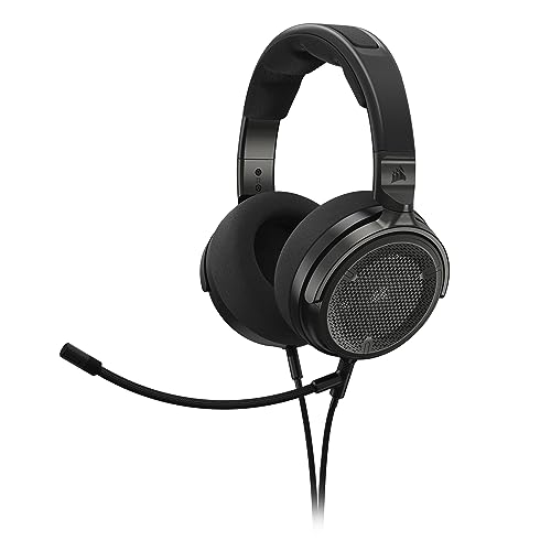 Corsair Virtuoso Pro Casque de Jeu Filaire à Dos Ouvert - Microphone unidirectionnel détachable - Pilotes graphène 50 mm - Réponse de fréquence 20 Hz-40 kHz - Carbone