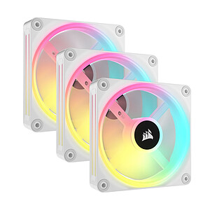 Corsair iCue Link QX120 Kit de demarrage - White - 120 mm (Pack de 3)