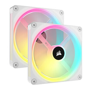 Corsair Kit d extension de ventilateur Corsair ICUE Link QX140 RGB 2x PWM 140 mm White