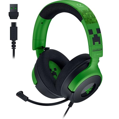 Razer Casque de Jeu Filaire Kraken V4 X Pilotes de 40 mm - Micro cardioïde - Coussins en Mousse à mémoire de Forme - Éclairage RVB Chroma - Câble de Type C et Type A - pour PC, Mac, PS5, Nintendo