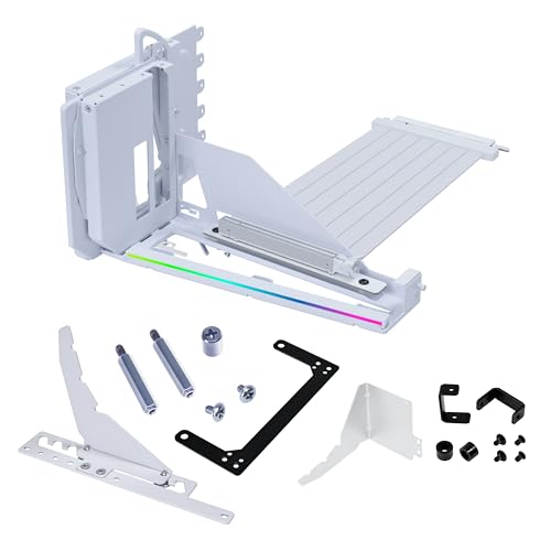Lian Li Boîtier PC ATX 4 emplacements - Kit GPU Vertical (VG4v4) - Câble de Riser PCI-E de qualité supérieure - 5,0 x 16-200 mm - Compatible PCIe 3.0 4.0 - Position réglable - s'adapte à la Plupart
