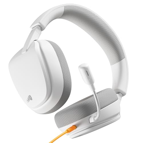 GLORIOUS GHS Eternal - Casque gaming stéréo pour PC, PS5, PS4, Xbox, Switch. Transducteurs inclinés sur mesures, micro détachable 3,5 mm haute-clarté ajustable. Résistant, confort longue durée. Blanc