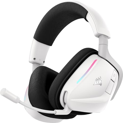 Corsair Void v2 Casque de Jeu sans Fil avec Bluetooth 2.4GHz pour PC, PS5, PS4, Switch et Mobile – Dolby Atmos, Multiplateforme sans Fil Double, Batterie Longue Durée, Chargement Rapide – Deux Tons