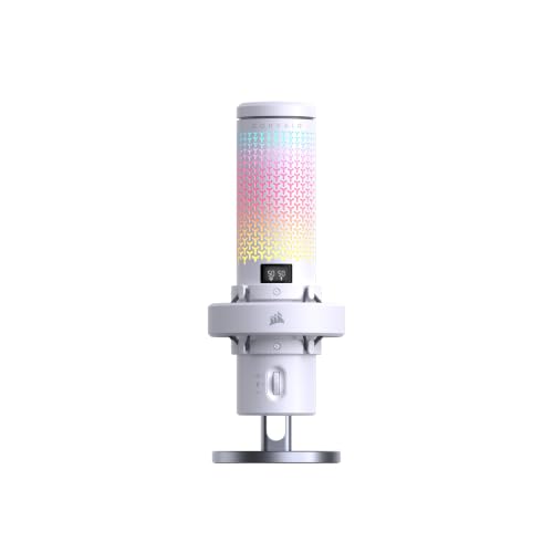 Corsair VOXARA Microphone USB RGB pour Gaming et Streaming – Blanc