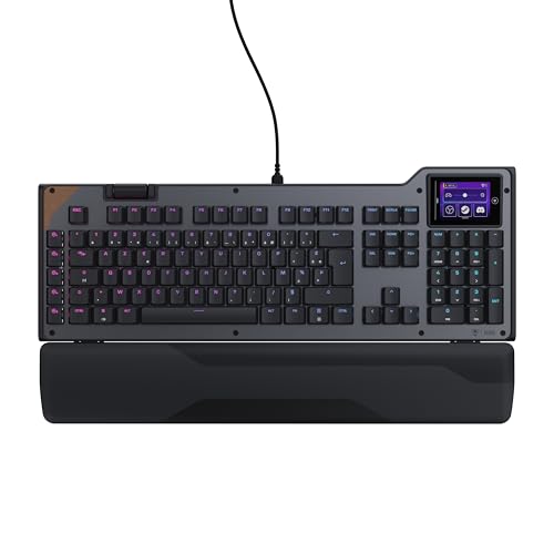 Turtle Beach Command Series KB5 Clavier Gaming mécanique Taille Standard avec écran Tactile 2,4”, Touches Titan discrètes, Interrogation 8K et Capuchons de Touches PBT Double Frappe - (FR AZERTY)