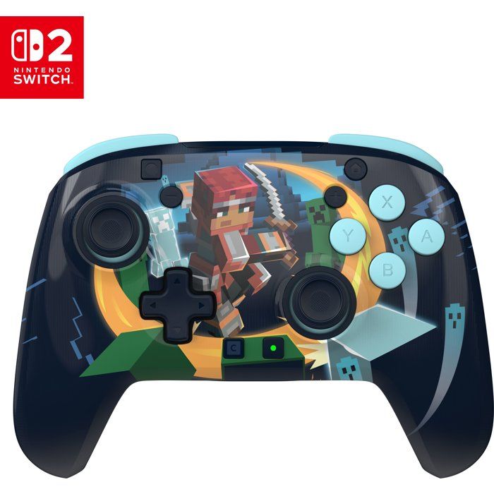 Manette de jeu sans fil - Nintendo Switch 2 - Rematch Minecraft Dungeons II - Sans fil - Design lenticulaire - Compatible Switch Sw