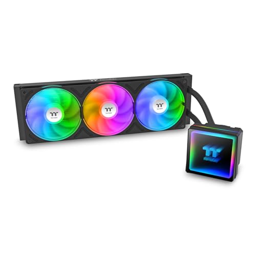 Thermaltake TH360 V3 ARGB Refroidisseur liquide pour processeur Intel AMD 1 ventilateur ARGB à cadre unique 360 mm 500 ~ 2500 tr min, radiateur 360 mm, miroir Infinity ARGB, tête de pompe rotative