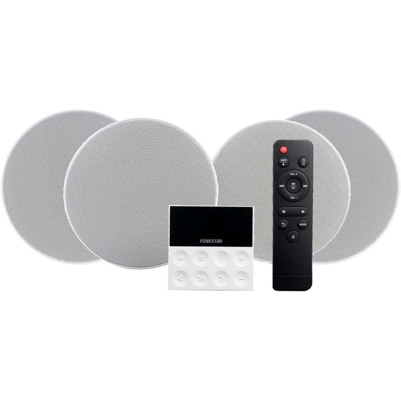 fonestar Fonstar KS-WALL Kit 4 amplificateurs muraux et 4 enceintes de plafond Bluetooth USB FM AUX