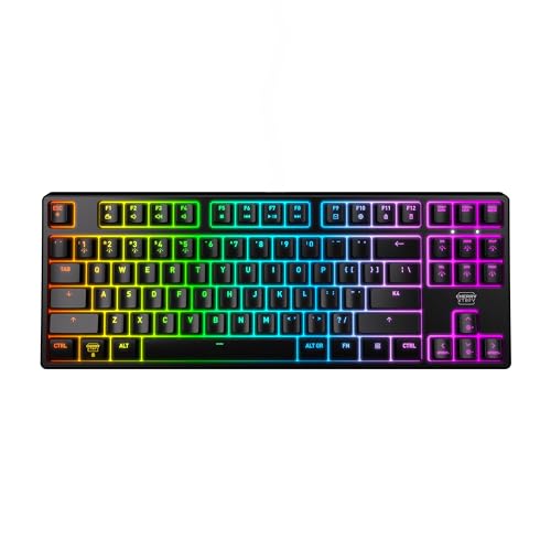 CHERRY XTRFY K4V2 TKL Clavier de jeu mécanique | Filaire sans clavier numérique | Éclairage RVB MX2A Commutateurs rouges (noir)