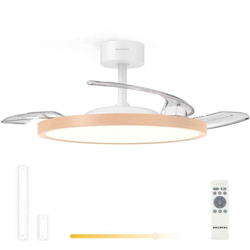 grunkel Ventilateur Grunkel Skywood42 Moteur DC 30W LED 24W Aspas Retractables