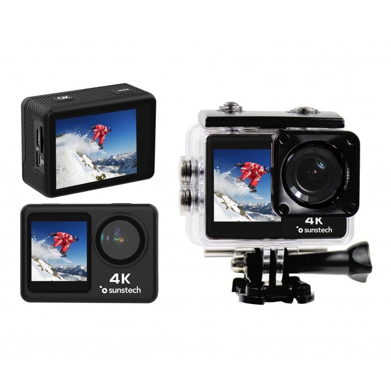 sunstech Caméra de sport étanche Sunstech Adventure 4K 16MP WiFi avec écran LCD à champ de vision 170°, Black