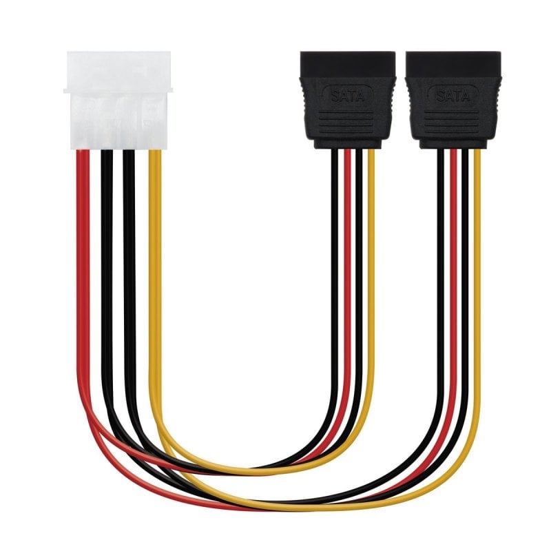 nanocable Cable Duplicateur d'Alimentation Nanocable 10.19.0101-OEM Molex Macho - 2x SATA Hembra - 20cm