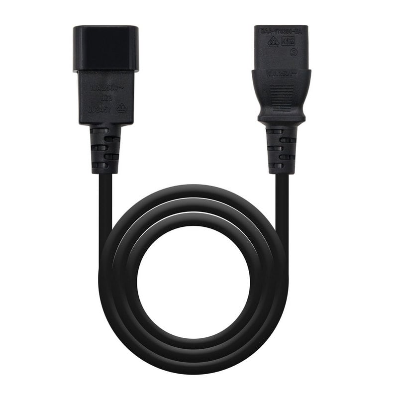 nanocable Nanocable Cable de Alimentación CPU C13 Hembra C14 Macho 3m Negro