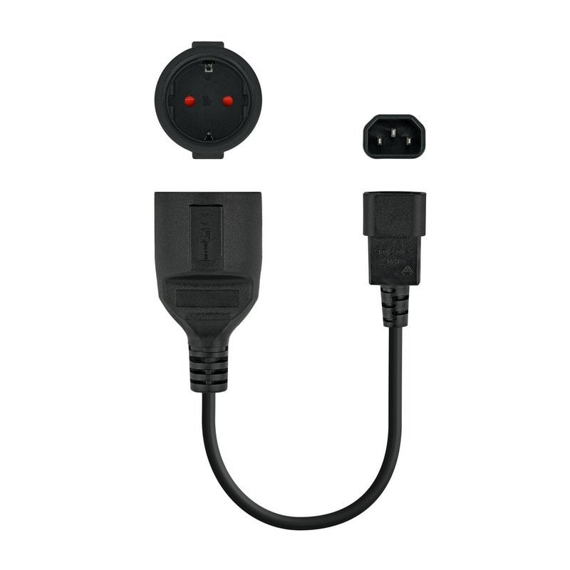 nanocable Nanocable Cable Adaptador C14 a CEE7 Macho Hembra 25cm