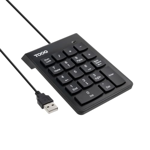TOOQ TQK-2001-B - Clavier numérique USB Compact et Pratique, 19 Touches, Noir