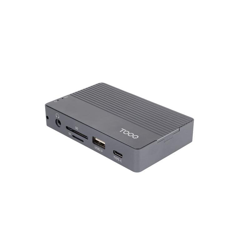 tooq Caja PC TooQ TQE-2242G M.2 Aluminium Grey avec HUB USB-C 10 en 1