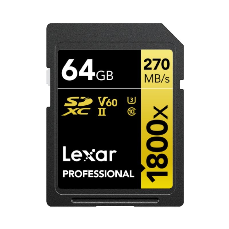 Lexar Lexar LSD1800064G-BNNNG mémoire flash 64 Go SDXC UHS-II Classe 10