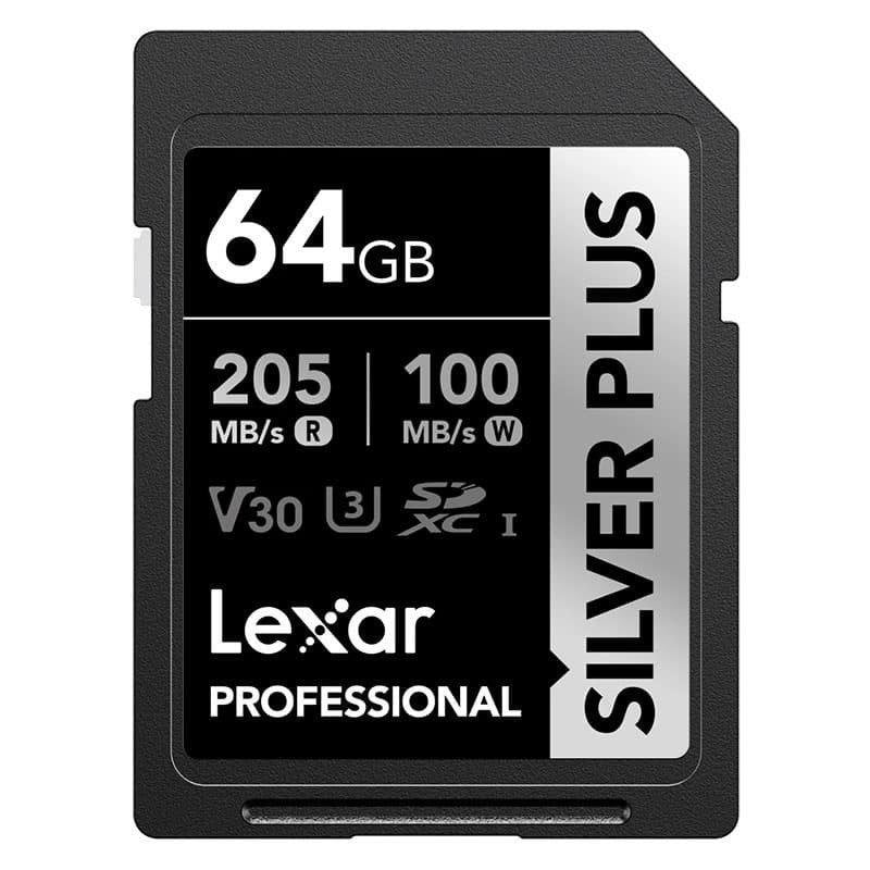 Lexar Carte SDXC Lexar Professional SILVER PLUS 64Go V30 UHS-I 205Mo s 100Mo s