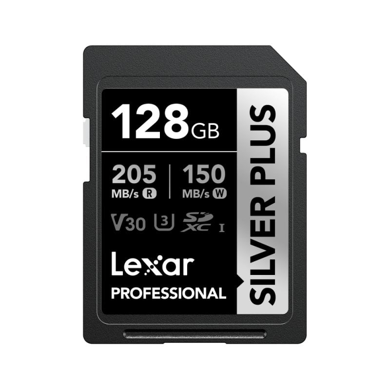 Lexar Carte SD Lexar Professional SILVER PLUS 128 Go UHS-I U3 V30 205 Mo s résistante