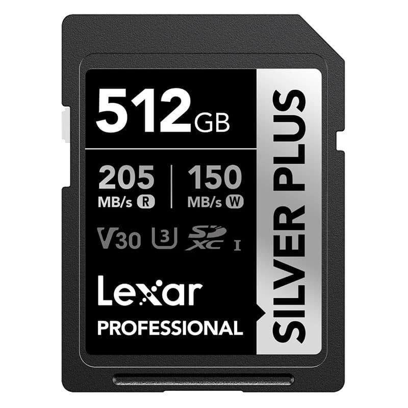 Lexar Carte SD Lexar Professional SILVER PLUS 512Go SDXC UHS-I 205Mo s V30