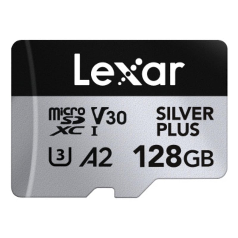 Lexar Carte mémoire Lexar Professional SILVER PLUS 128GB MicroSDXC UHS-I 205MB s V30 A2 Black Silver