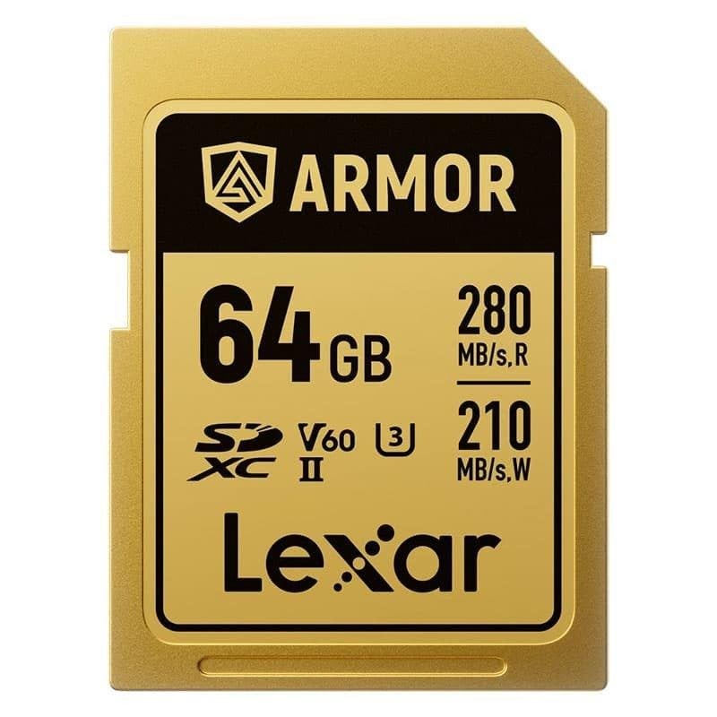 Lexar Carte SD Lexar Armor Gold Series 64Go UHS-II V60 IP68 Acier R280 W210