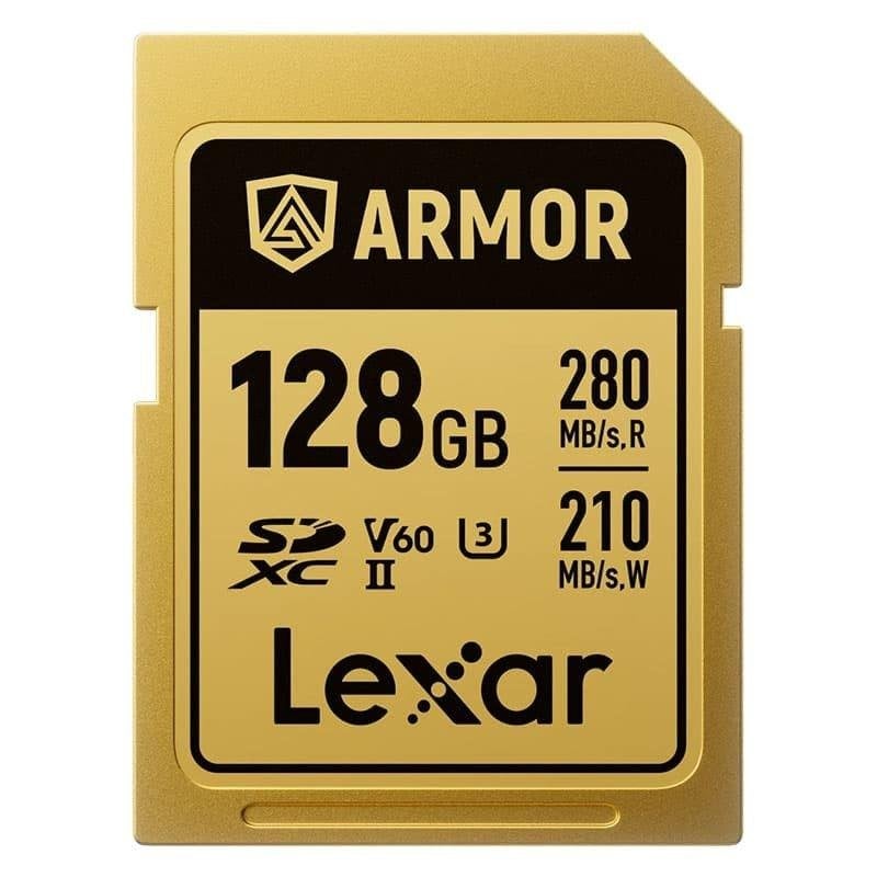 Lexar Carte Lexar ARMOR GOLD SDXC 128Go UHS-II IP68 V60 R280 W210 Acier