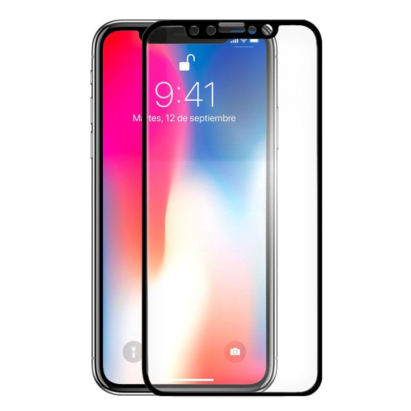 OEM Protecteur en verre trempé Black pour iPhone X XS