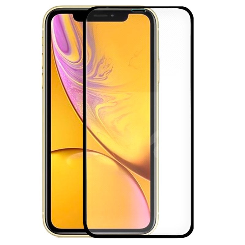 OEM Protecteur en verre trempé Black pour iPhone XR