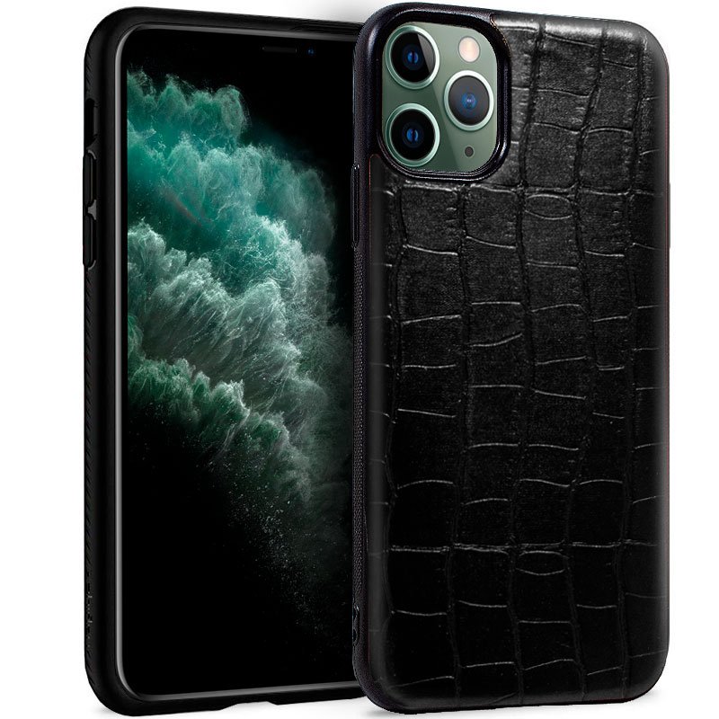 Cool Étui crocodile en cuir Black cool pour iPhone 11 Pro Max