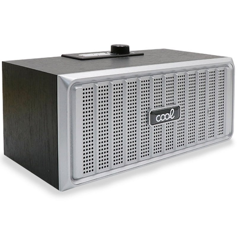 Cool Cool Retro Enceinte Bluetooth Bois Black Façade Silver 20W
