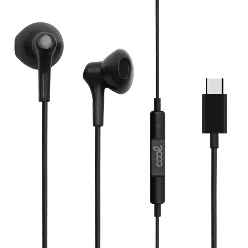 Cool Écouteurs numériques stéréo cool avec micro USB-C Black