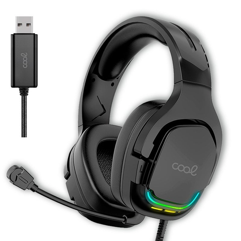 Cool Cool Tuned Casque de jeu stéréo PC PS4 PS5 Xbox LED RVB USB 7.1 Black