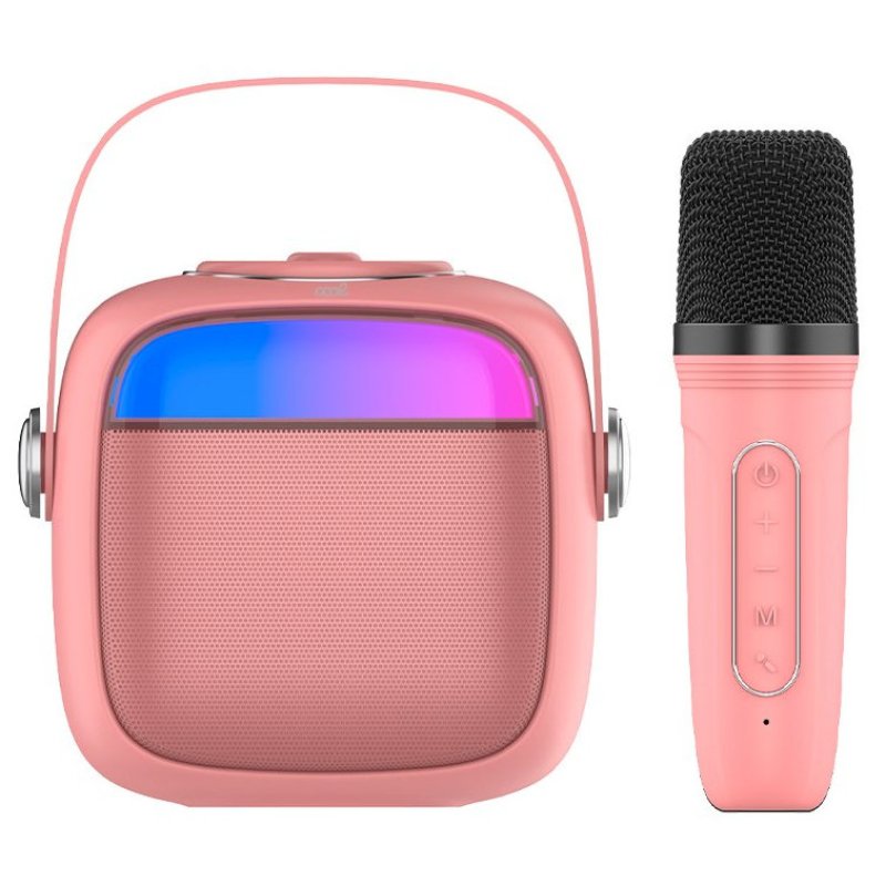 Cool Cool Mini Enceinte Bluetooth Karaoké avec Karaoké 6W Microphone Rose