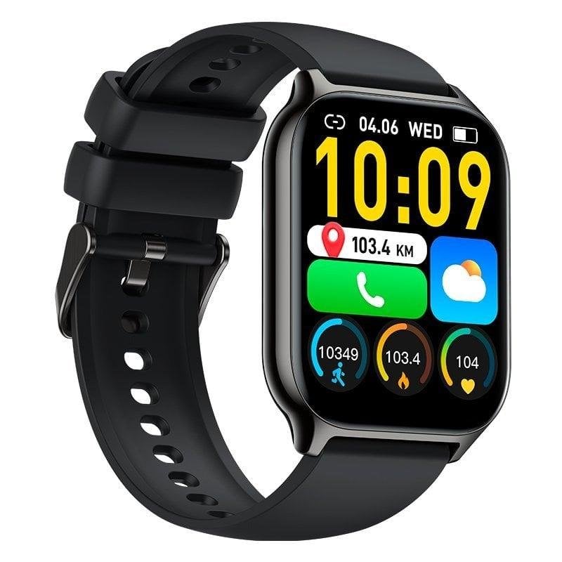 Cool Nova Bluetooth 45mm Écran tactile 2,01 Silicone Black Étanche IP67 SpO2 Pulsomètre