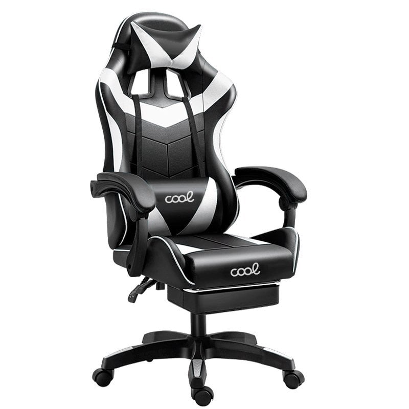 Cool Chaise de jeu Cool Rest Premium avec repose-pieds Black White