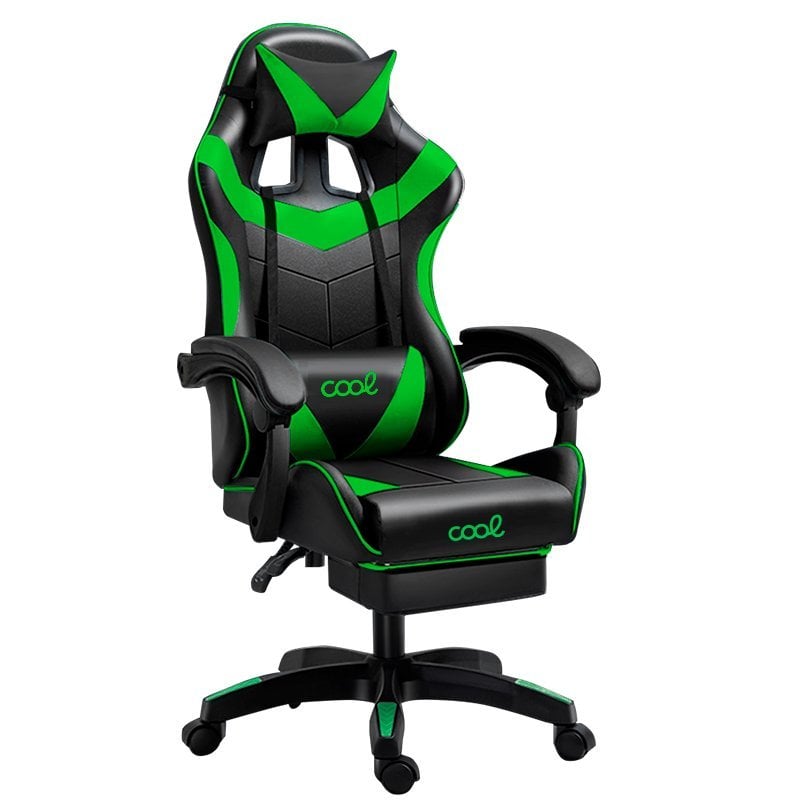 Cool Chaise de jeu Cool Rest Premium avec repose-pieds Black Green