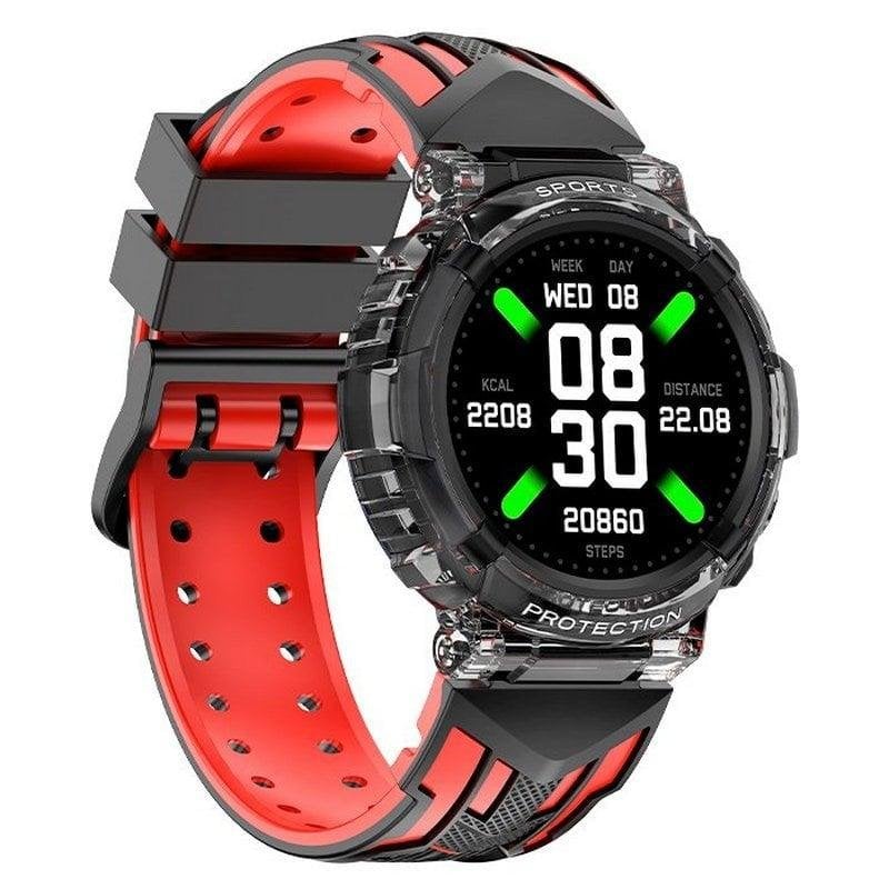 Cool Clever Bluetooth 45mm TFT Black Red Taille Unique Etanche IP67 Spo2 Pulsomètre Appels