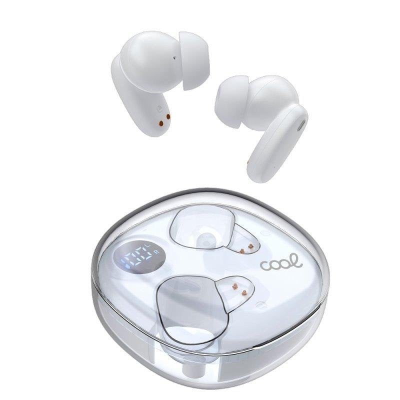 Cool Auriculaires Cool Fun sans fil Bluetooth stéréo contrôle tactile et Powerbank White