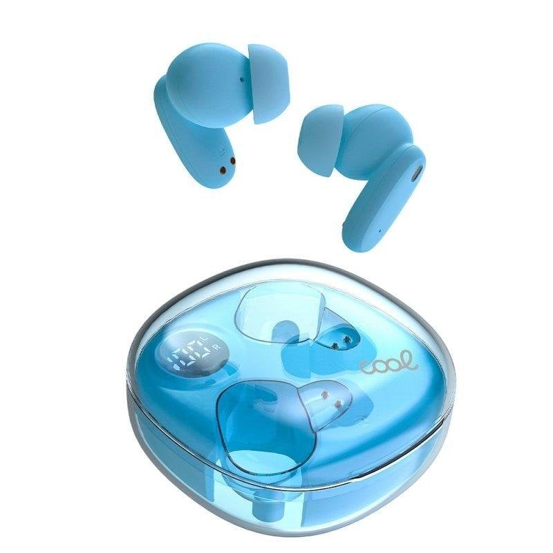 Cool Auriculares Cool Fun Inalámbricos Bluetooth Hi-Fi avec écran LED, contrôle tactile, Blue
