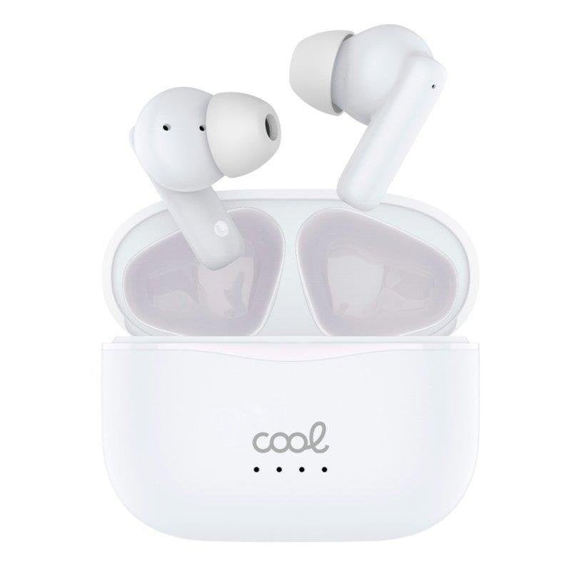 Cool Ecouteurs Cool Bound sans fil Bluetooth Hi-Fi avec écran LED et powerbank blancs