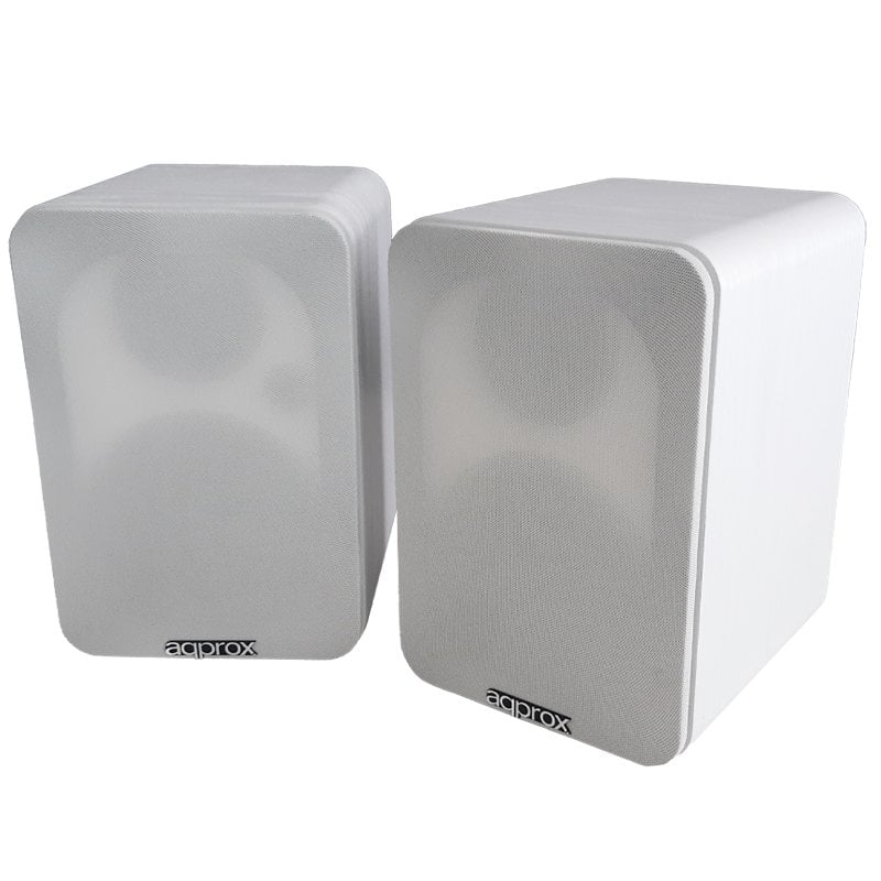 approx Enceintes sans fil Approx Vision APPSPK02WH blanches avec 2 supports muraux