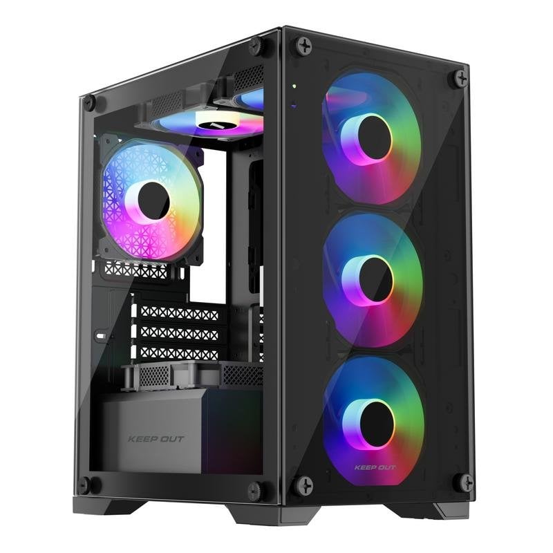 keep-out Boîtier PC Keep Out XC-201 Glass Micro-ATX ITX RGB Verre trempé