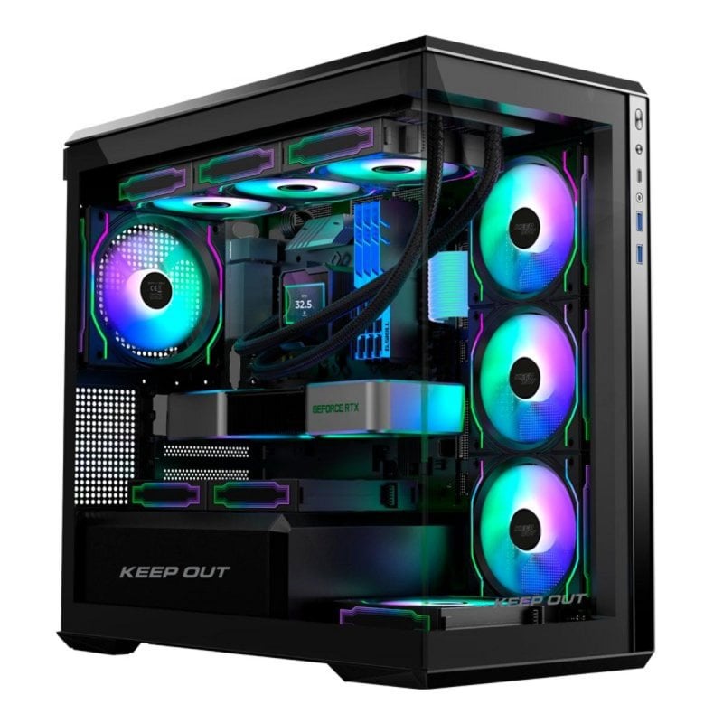 keep-out Boîtier PC Gaming KeepOut XC-905 PRO Micro-ATX ITX en Verre ARGB Black